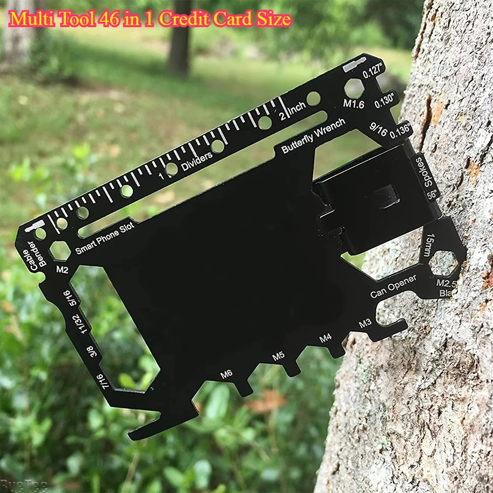 Multi Tool 46 in 1 Credit Card Size - Outdoor Camping Survival Accessories Multipurpose Gear Gadget