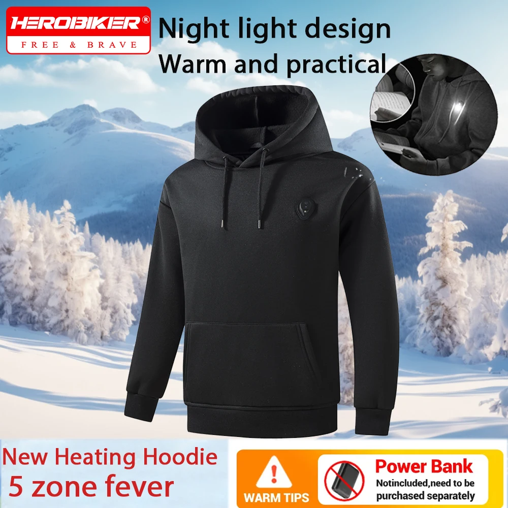 

Heated Unisex Hoodie Sweatshirt Heated Sweatshirt Pullover Lightweight Warm Usb Electric Outdoor Winter Jackets Men's Sweater