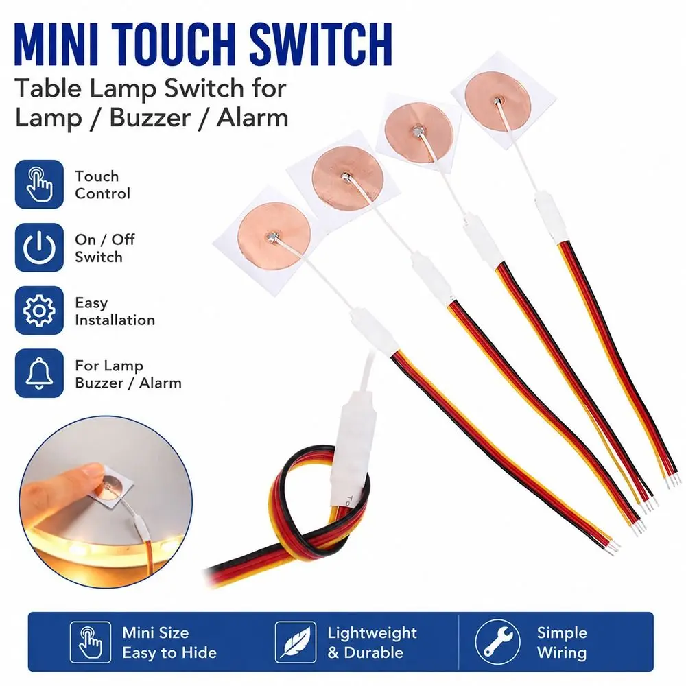 1Pcs 12V 24V 5V Touch Sensor Switch Self Adhesive Copper Mini Touch Switch Touch Dimming Jog Reset Touch Sensing Module