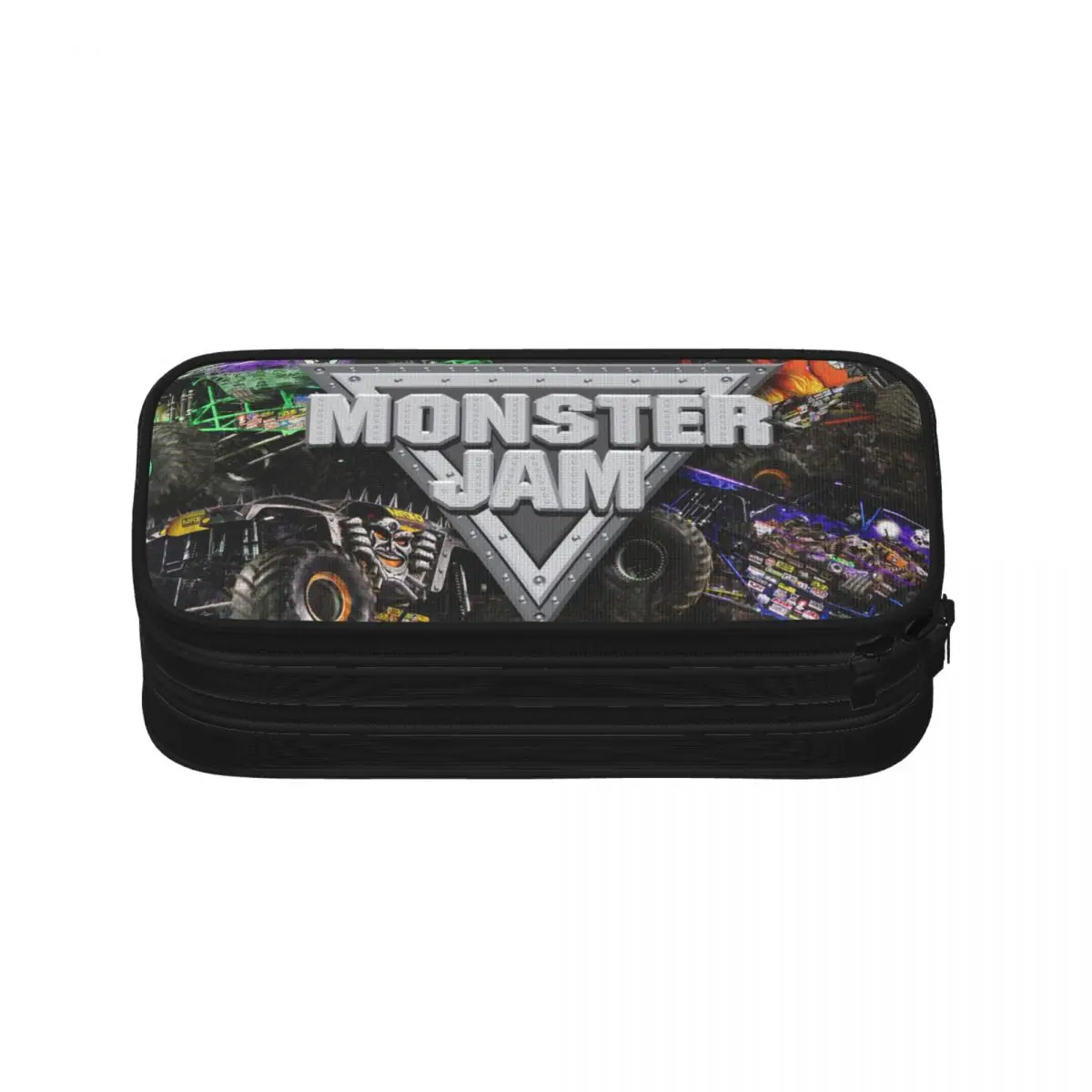 Estojos de lápis padrão Monster Jam, grande capacidade Pen Bags, Classic Pen Box, Lápis Pouch para meninos e meninas, Escola de papelaria para estudantes