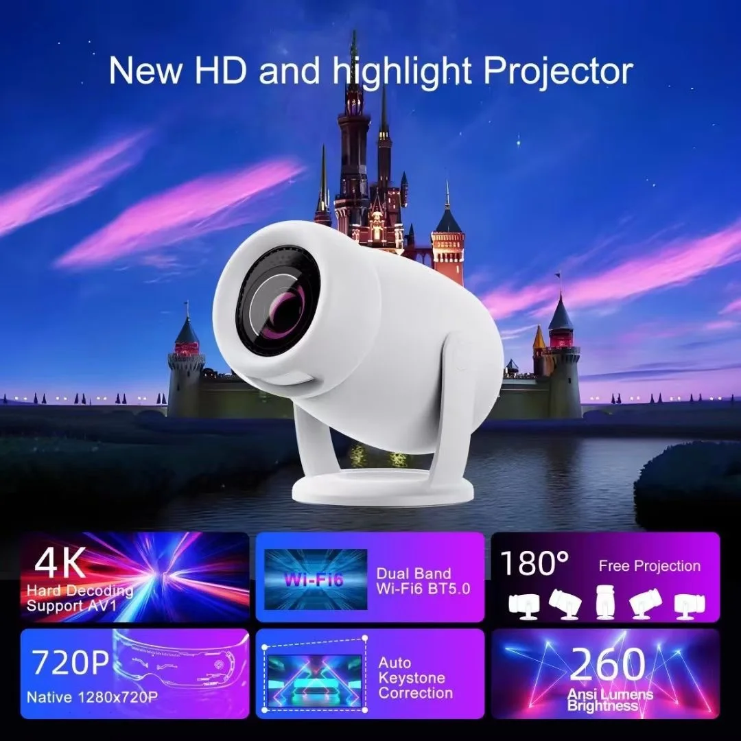 

-граничный портативный умный проектор Y400 720P RK3566 Android 12 ЖК-проектор высокой четкости 4K для дома
