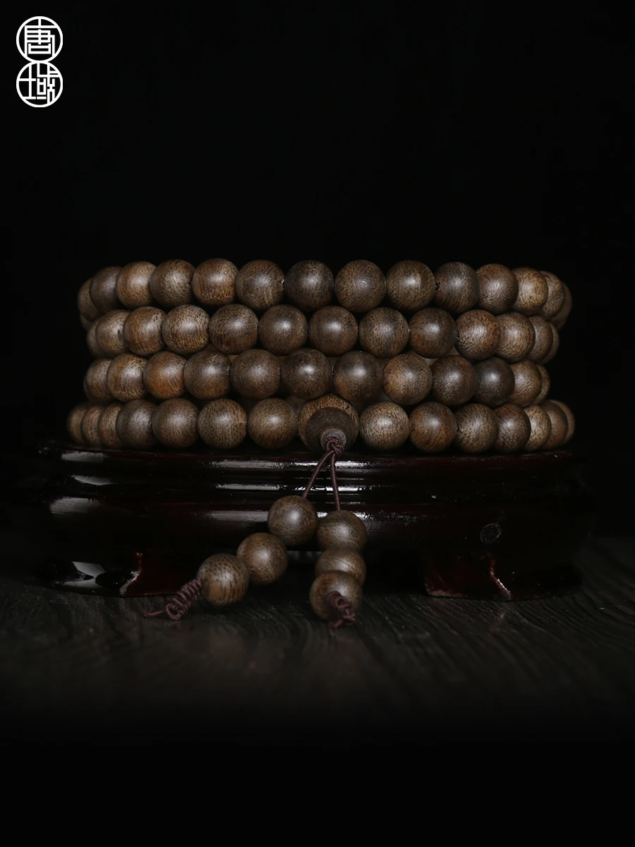 Natural Vietnam Nha Trang Agarwood Bracelet Fidelity 108 Beads Men's and Women's Necklaces Eaglewood Bracelet 6mm