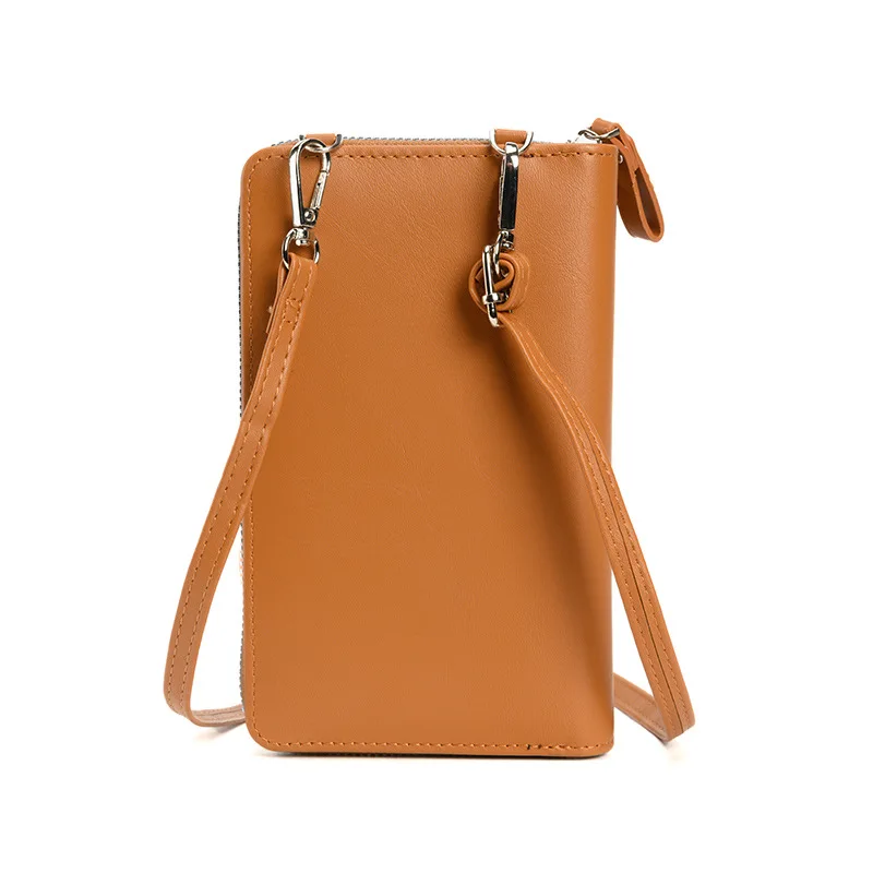 New Women's Fashion Retro Diagonal Bag PU Leather Solid Color Zipper Buckle Women's Casual Mobile Phone Bag Women‘s Purse