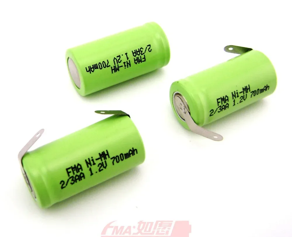 2Pcs Electric Shaver razor battery Ni-MH 2/3AA 1.2V 700mAh DIY Cordless phone cells