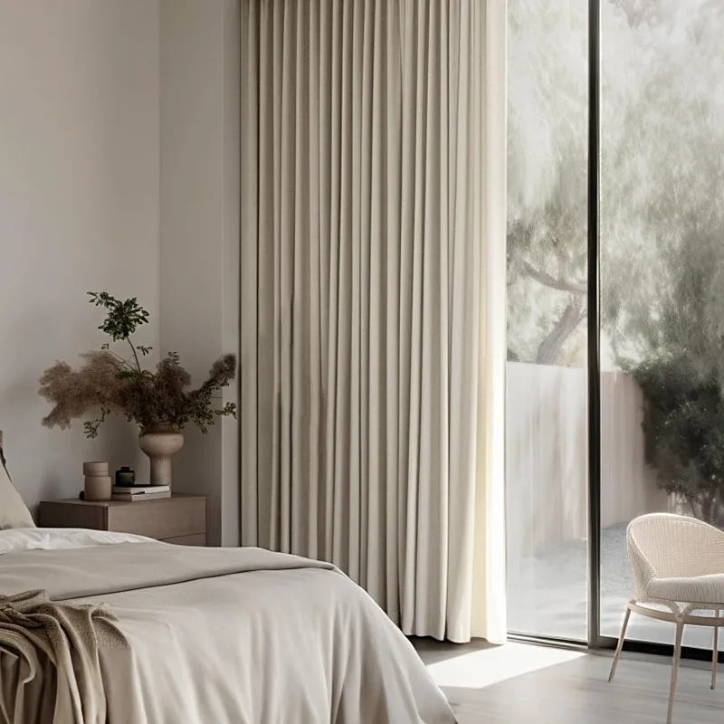 Linen Textured 100% Blackout Curtains for Bedroom Long Sage Green Thermal Insulated Black Out Curtains/Draperies