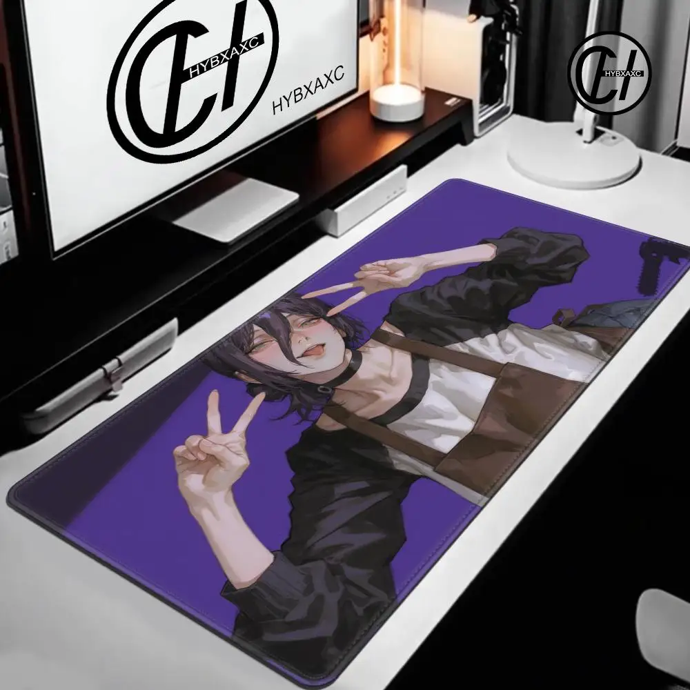 Mouse Pad Laptop Kawaii Anime Girl Reze Keyboard Pad PC Black And White Flower Desktop Mouse Mat C-chainsaw Man Gaming Mousepad 2