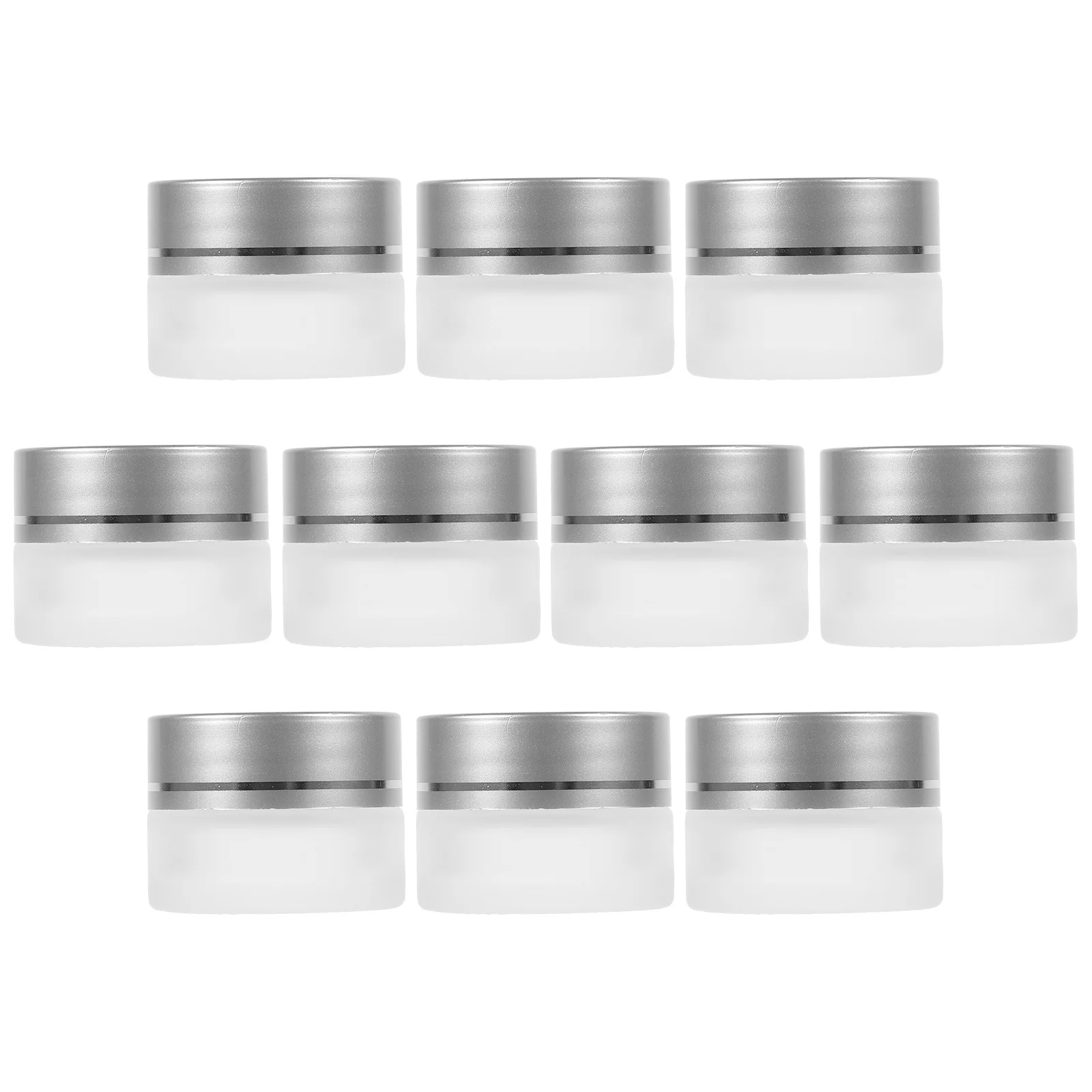 

10Pcs 5G Round Glass Containers Empty Cream Bottles for Travel Skincare Face Cream Dispenser Small Jars Portable Leak Proof
