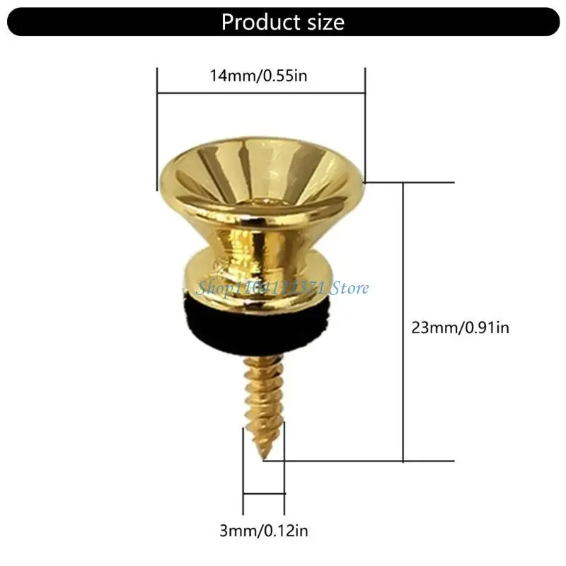 P9FC 10pcs Gitarrengurt Locks Metal Gitarrengurtknöpfe Schloss Endstift Enduring