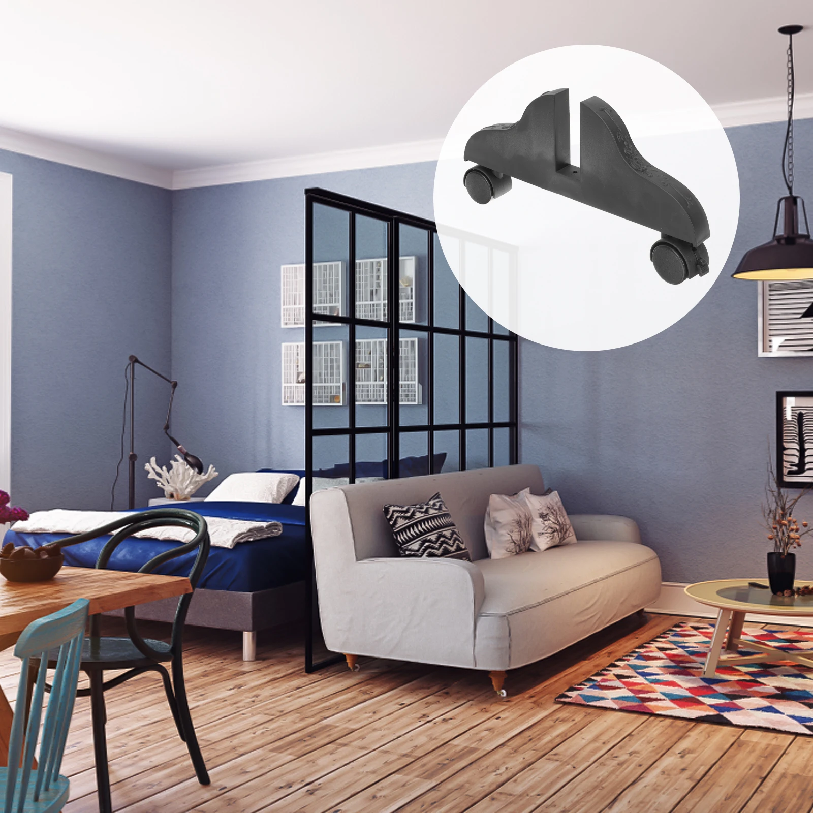 

Room Divider Floor Stand Thickened Roller Base Plastic Divider Bracket Home Office Screen Feet Support