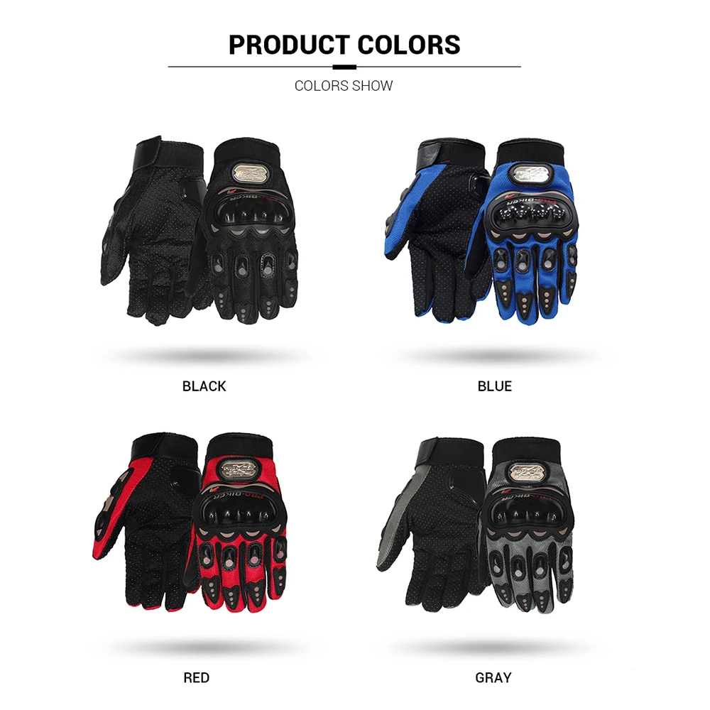 Motorcycle Gloves Wearable Moto Motocross Breath Touch Screen Racing Motorbike Bicycle Protective Gears Summer Blue Glove