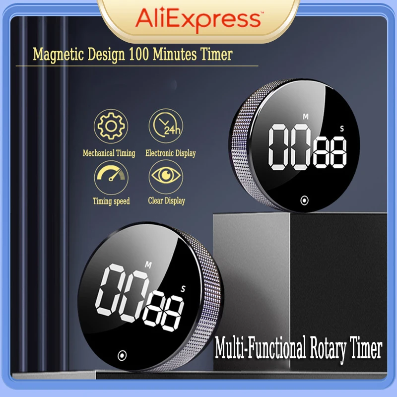 

Youpin Magnetic Timer Home Kitchen Digital Timer Manual Countdown Alarm Clock Cooking Shower Fitness Learning Stopwatch Counter