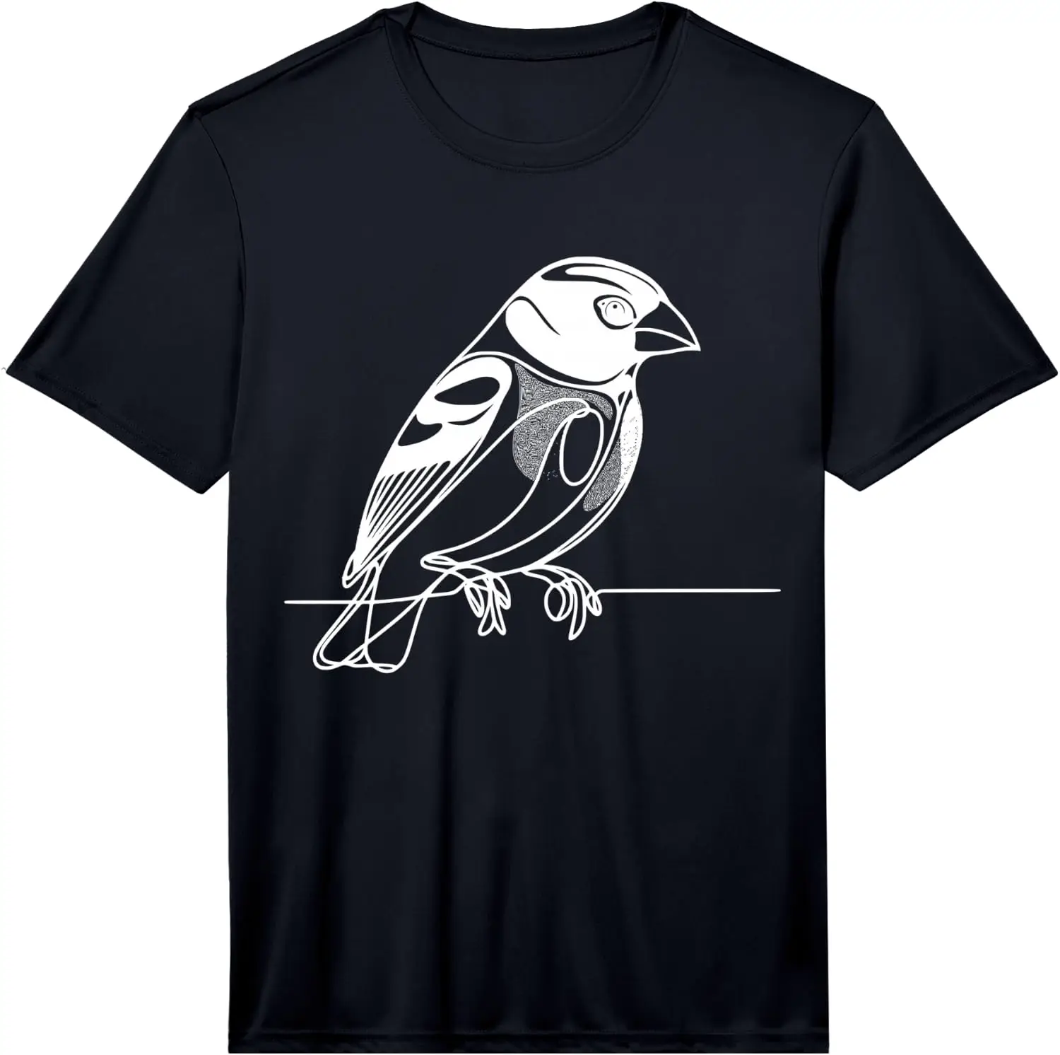 Rose-Breasted Grosbeak Line Art Birdwatcher Performance T-Shirt 100% Cotton Trendy Y2K Short-Sleeve Tee – Soft, Quick-Drying, &