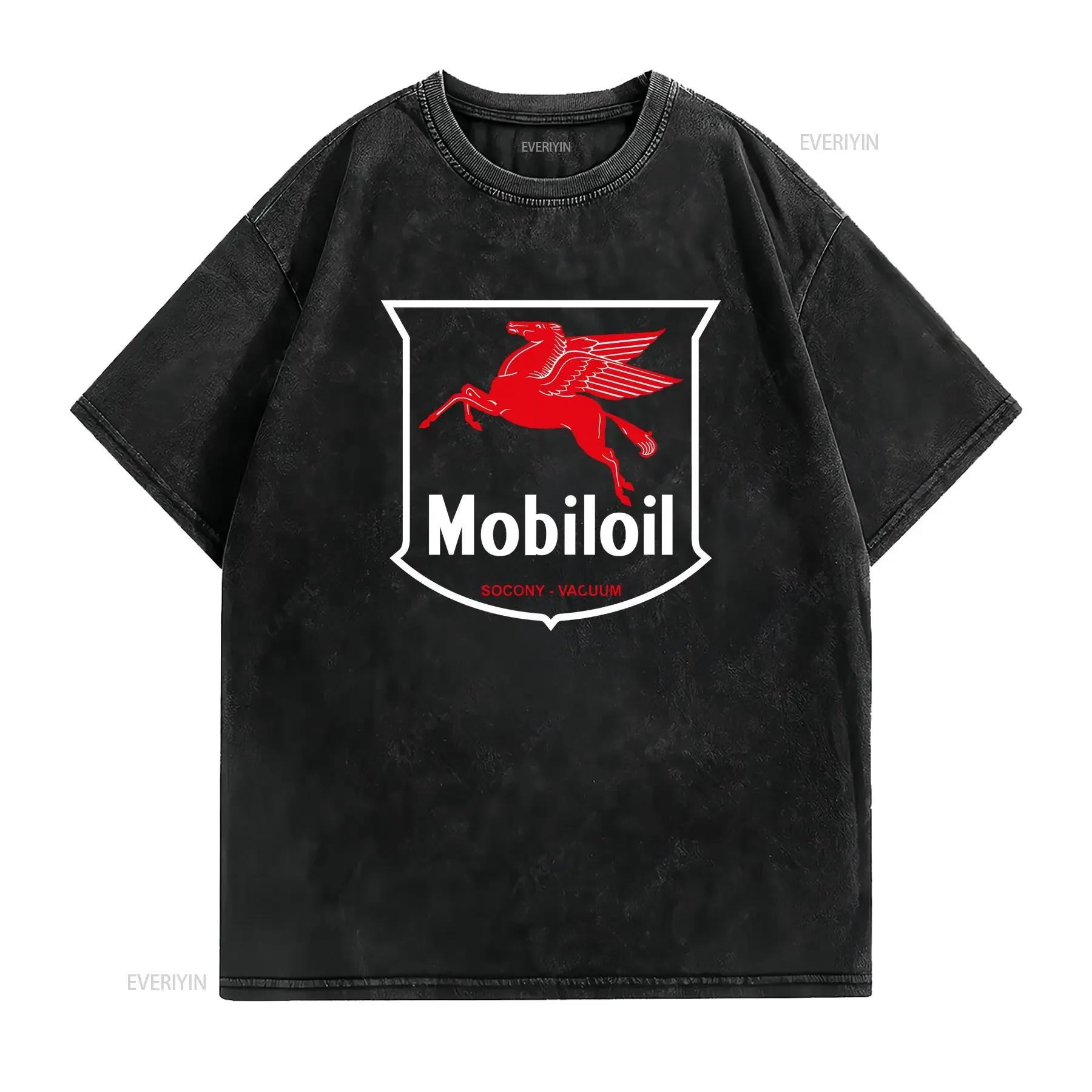 NEW Mobil Oil 22Pegasus Logo T Shirt S 3XL all color vintage Washed designer clothes Stretched Soft fashion Versatile Slightly