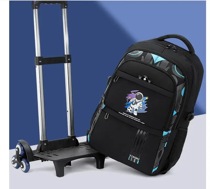Children School Wheeled Backpack for boys School Trolley Bag Rolling Backpack bag for Boys Primary Student Schoolbags on Wheels