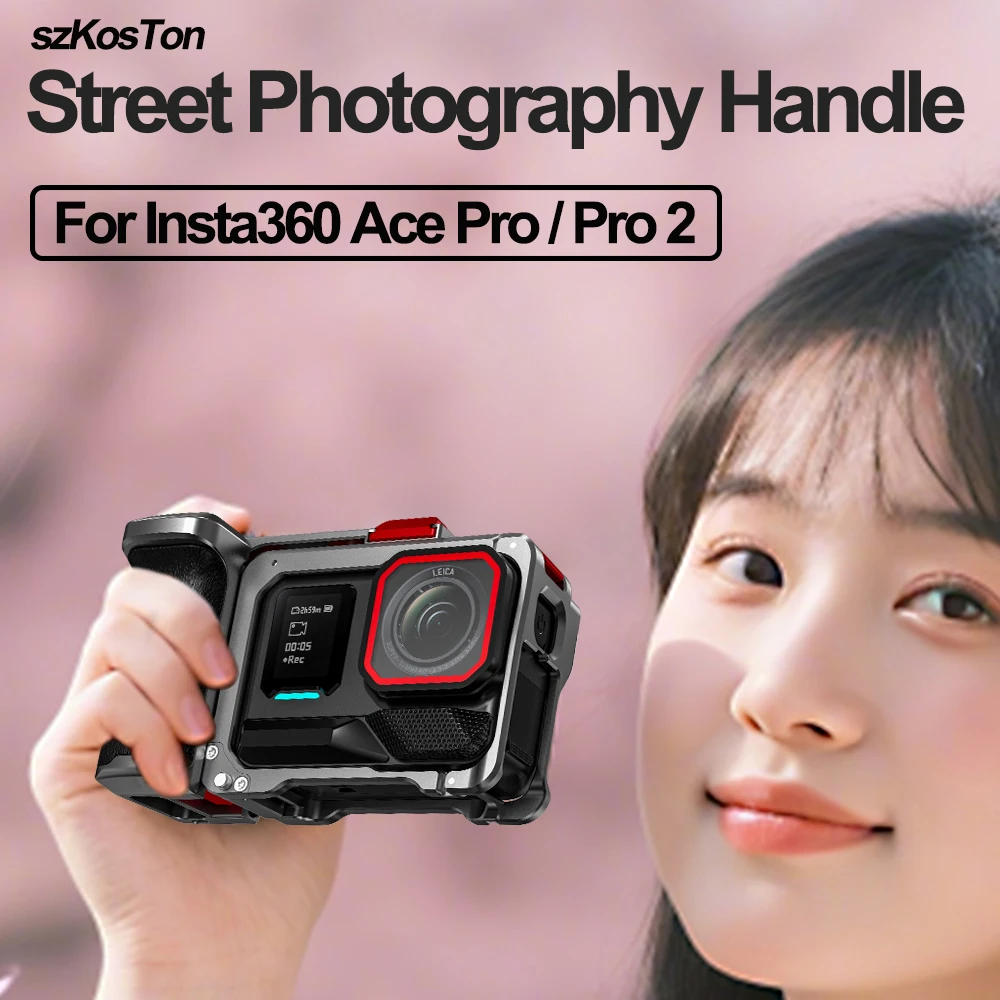 

For Insta360 Ace Pro/2 Grip Kit Camera Metal Frame Case Bunlle With Lens Cap For Insta 360 Ace Pro/2 Expand Accessories