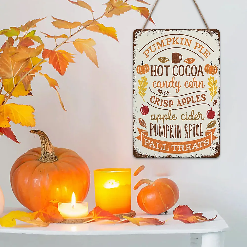 Vintage Fall Food Logos, Rustic Wall Hanging Decorations For Homes And Coffee Shops, And fall Pumpkin Spice And Cider Themes