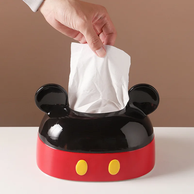 Disney Mickey Creative Kitchen Napkin Storage Box Anime Paper Container Toilet Paper Holder Tissue Box Fashion Desktop Ornament