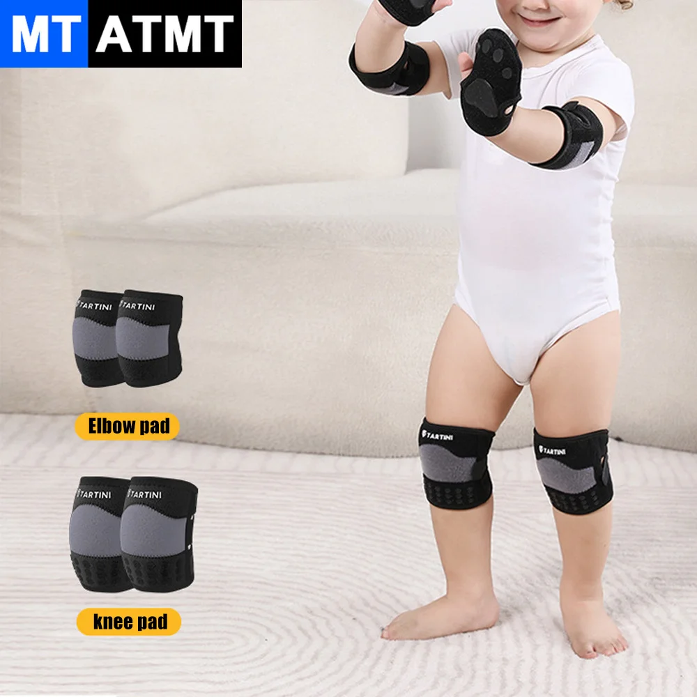 1Pair Baby Knee Elbow Pads for Crawling Adjustable Knee Pads Toddler Crawler Elbow Knee Protector for Infant Girl Boy Crawling