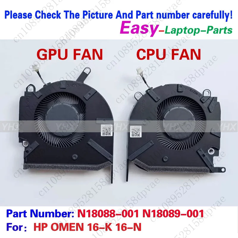 

GYX New For HP OMEN Gaming Laptop 16-K 16-N Cpu Gpu Fan DC5V N18088-001 N18089-001