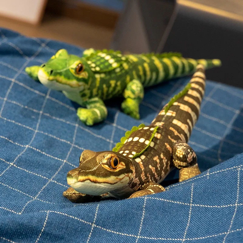 Simulation Cute Long Crocodile Plush Doll Pillow Green Brown Realistic Reptile Plush Toy Home Decoration Birthday Gift For Boys