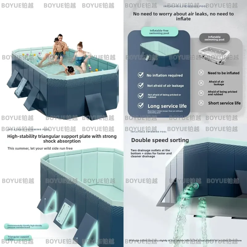 Large Foldable Inflatable Swimming Pool Outdoor Family Backyard Above Ground Portable Water Play Center for Kids Adults