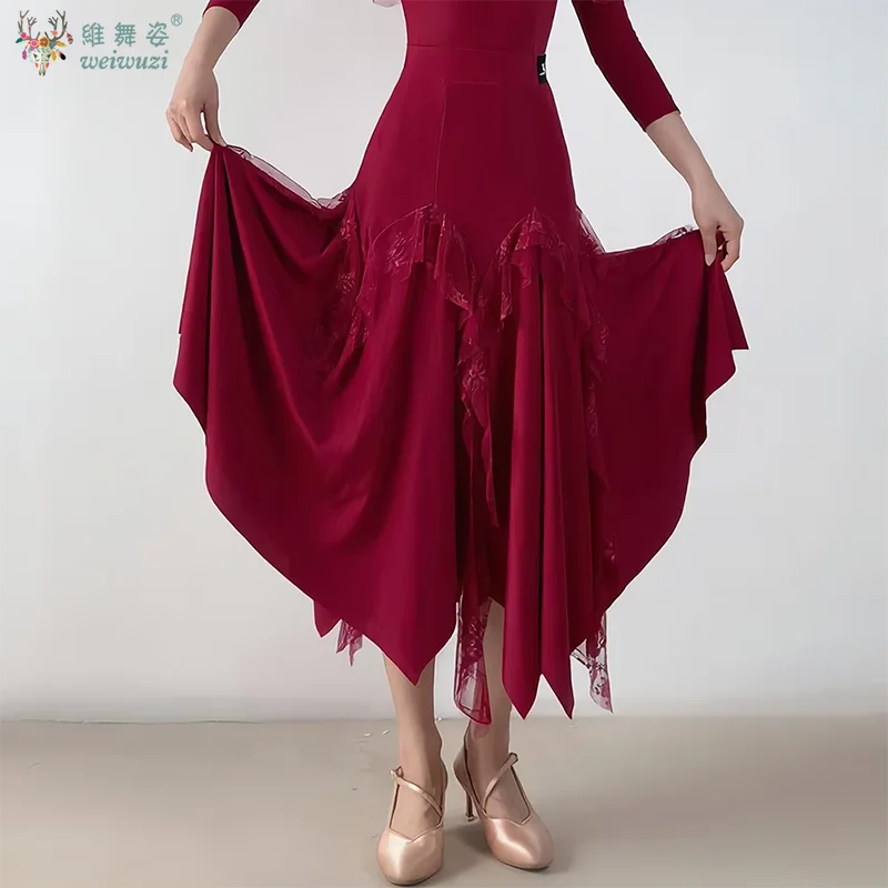 elegante-falda-de-baile-negra-para-mujer-falda-irregular-blanca-con-costuras-para-competencia-de-tango-y-vals-falda-para-actuacion-en-competicion