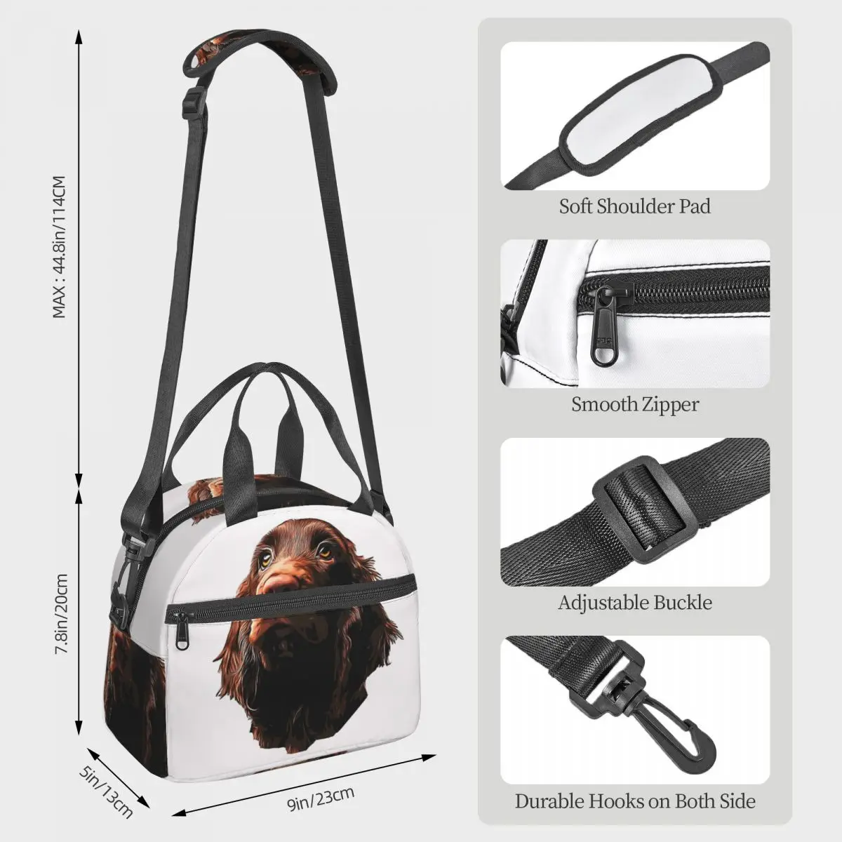 Field Spaniel Stunning Dog Lunch Bags Insulated Bento Box Resuable Lunch Tote Picnic Bags Thermal Bag for Woman Children