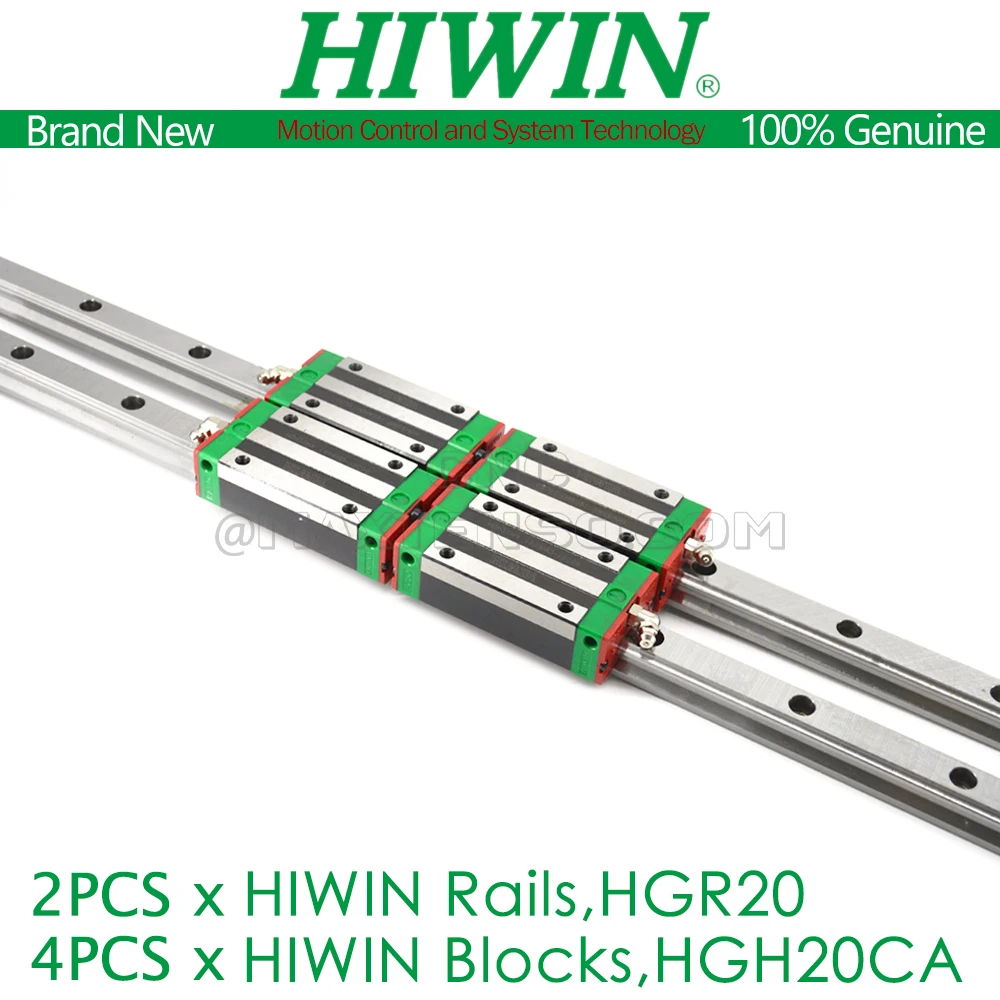 Original HIWIN HGH20CA Carriage Slide Block Linear Guide Rail HGR20 200 300 400 500 600 700 800 900 1000 1100 1200 CNC Router