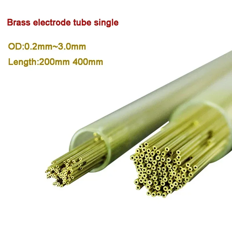 Brass Electrode Tube OD 0.2/0.3/0.4/0.5/0.6/0.7/0.8~3mm Length 200mm 400mm WEDM Die Single Hole for EDM Drilling Hole Machine