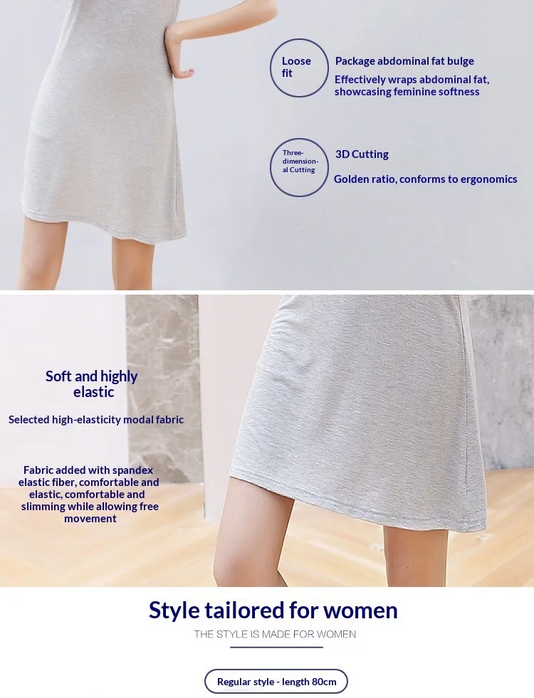 1 40 Momme Modal Sommer-Midikleid für Damen Ärmelloses Locker Sitzendes Tanktop-Kleid Lässiges Layering-Slip-Kleid – Detail 4
