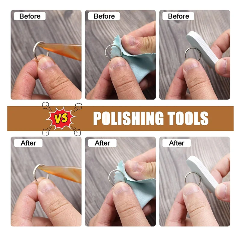 ABVJ-Kit de fabricación de joyas para adultos, herramienta para dar forma al anillo, anillo curvo de fijación, Kit de reparación de medición de tamaño de Metal con mazo de joyería
