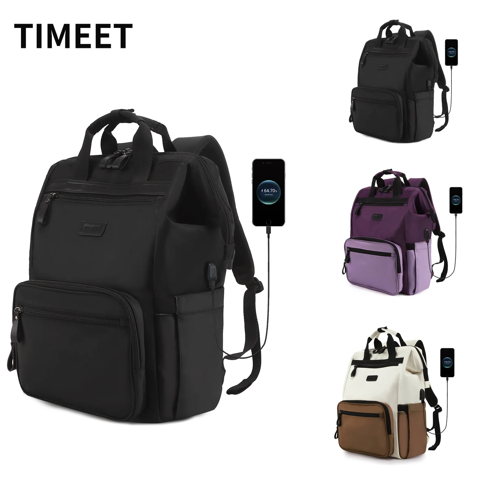 Timeet 15.6 Polegada/17 Polegada mochila portátil dos homens de carregamento usb mochila viagem grande capacidade à prova dwaterproof água saco bagagem negócios