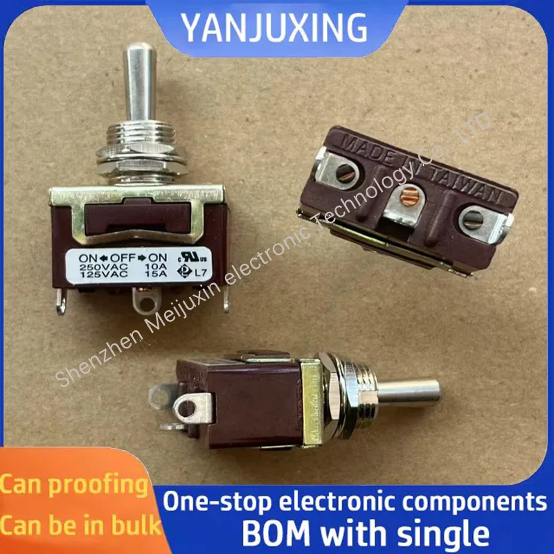1~5PCS/LOT Button switch with 3 pins and 3 positions 10A 250V adjustable by turning rocker switch