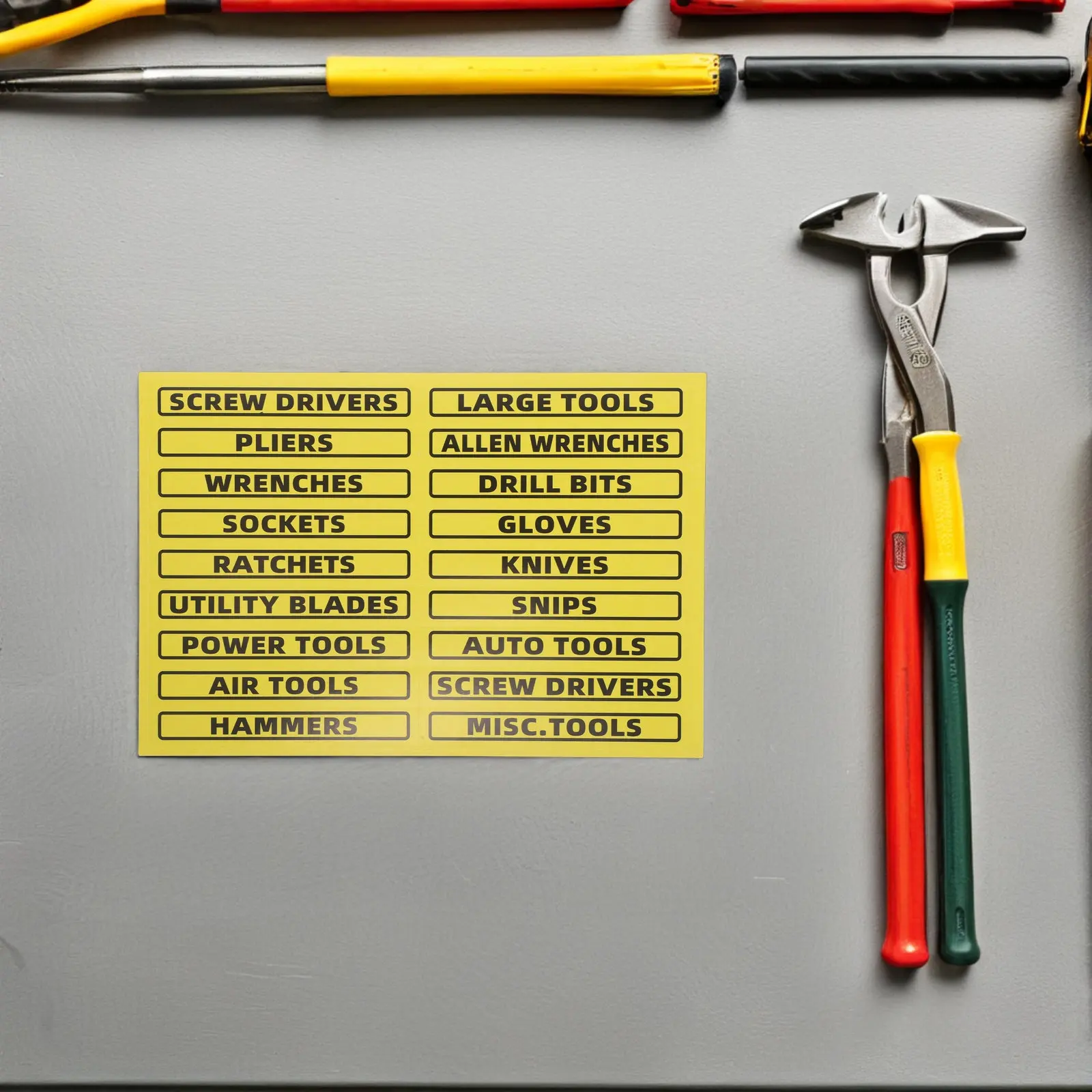 

40Pcs Tool Box Identifier Stickers Wear Resistant Removable Labels for Tool Chest Drawer Garage Cabinet Storage Organizer Socket