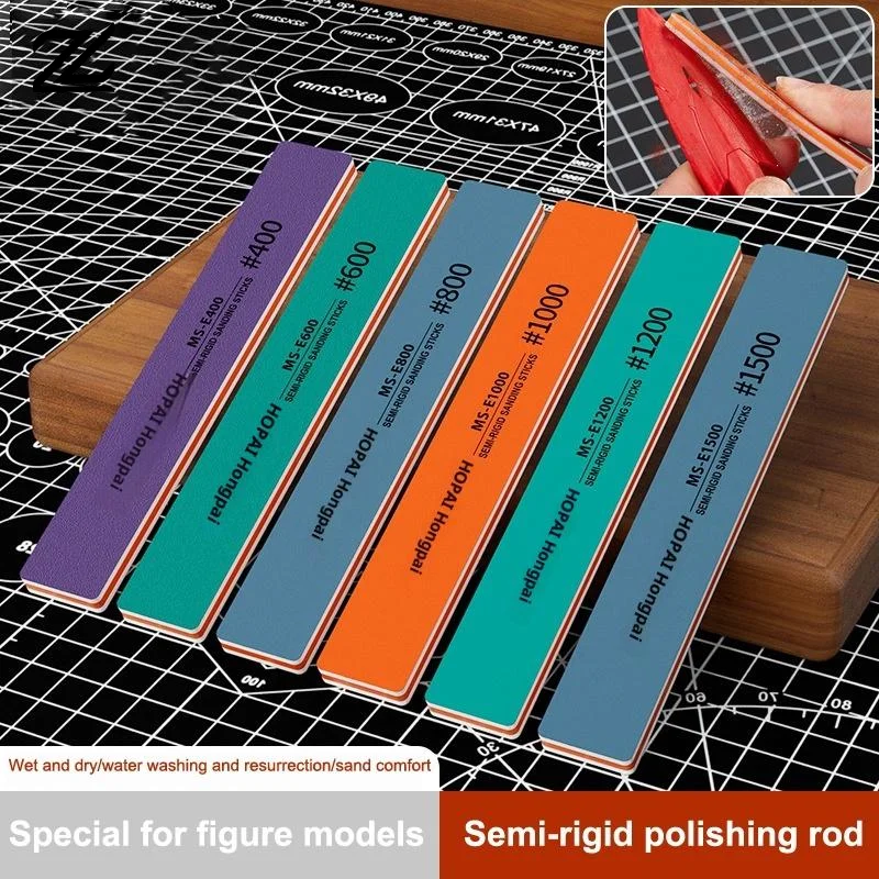 

Plastic Model Sanding Sticks 400 to 1500 Mesh SemiRigid Polishing Rod Tools for Crafts Fine Detail Work and Repairs