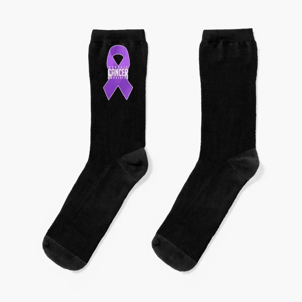 Purple Ribbon Hodgkin Cancer Awareness Advocacy Gift Socks ankle kids cute Crossfit Socks Men's Women's