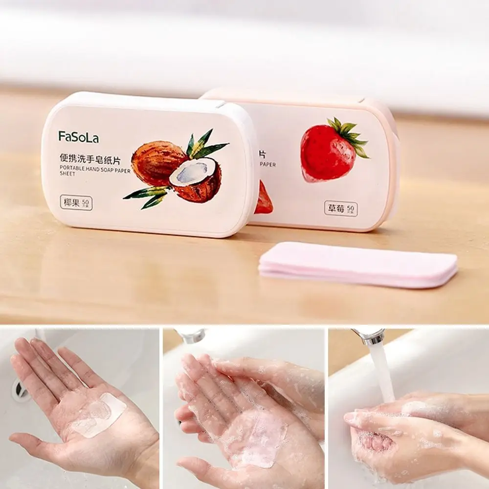 100 Slice Bath Strawberry Portable Disposable Hand Washing Scented Soap Papers Paper Soap Hand Care Cleaning