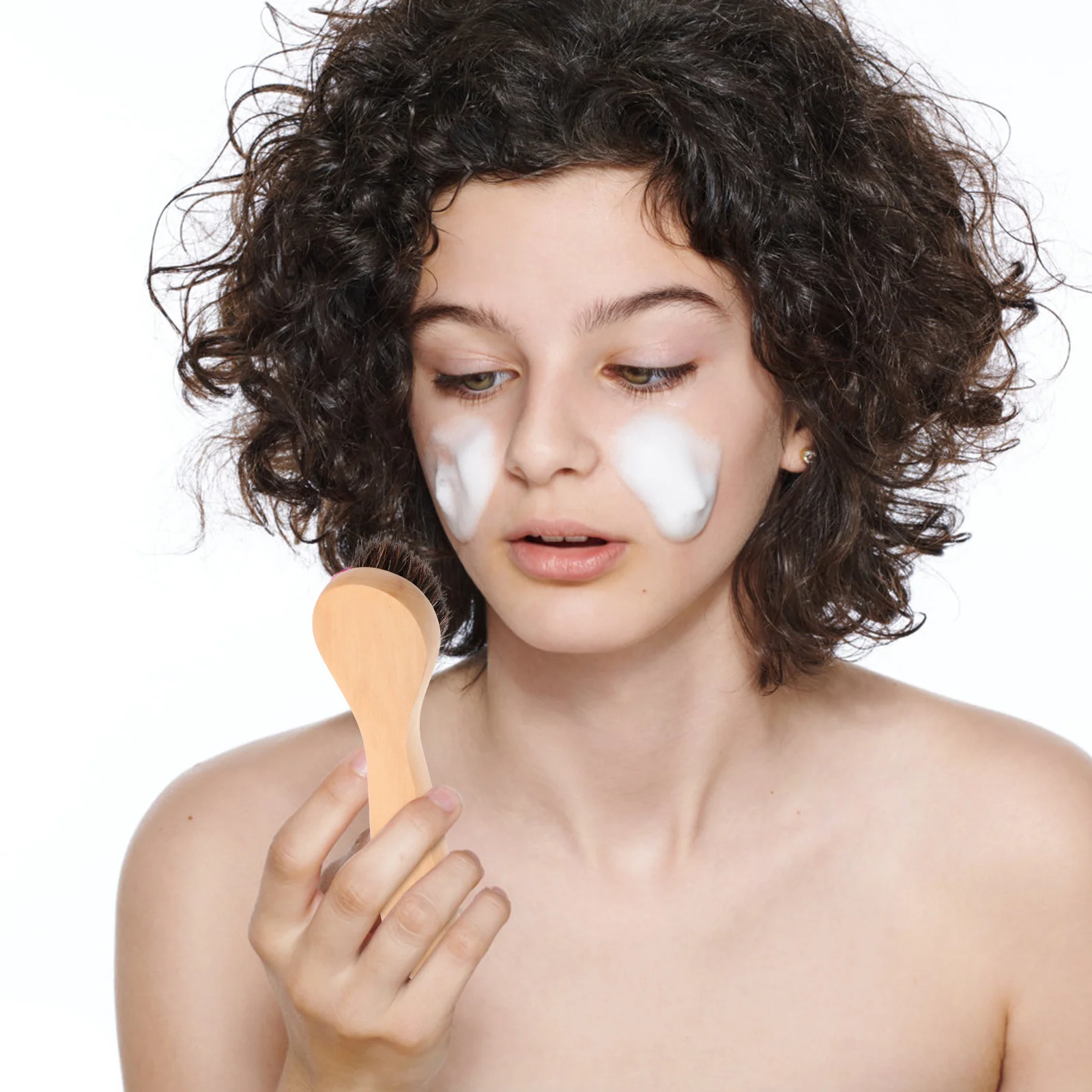 Brosse faciale manuelle, outil de nettoyage du visage, pour un nettoyage en profondeur des pores, exfoliant en bois, brosse de lavage respectueuse de la peau, 2 pièces