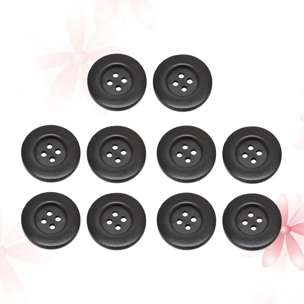 10PCS 50MM Round Sag Four Holes Decorative Buttons For Sewing Scrapbooking Crafts (Brown) wood buttons