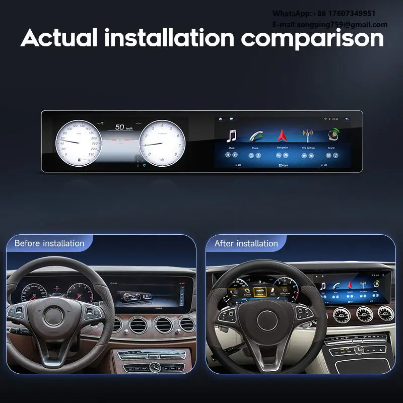 

Dual Screen 21" IPS Android Auto Headunit Wireless CarPlay DSP GPS Multimedia Car Radio for Benz EClass W213 2016-2023