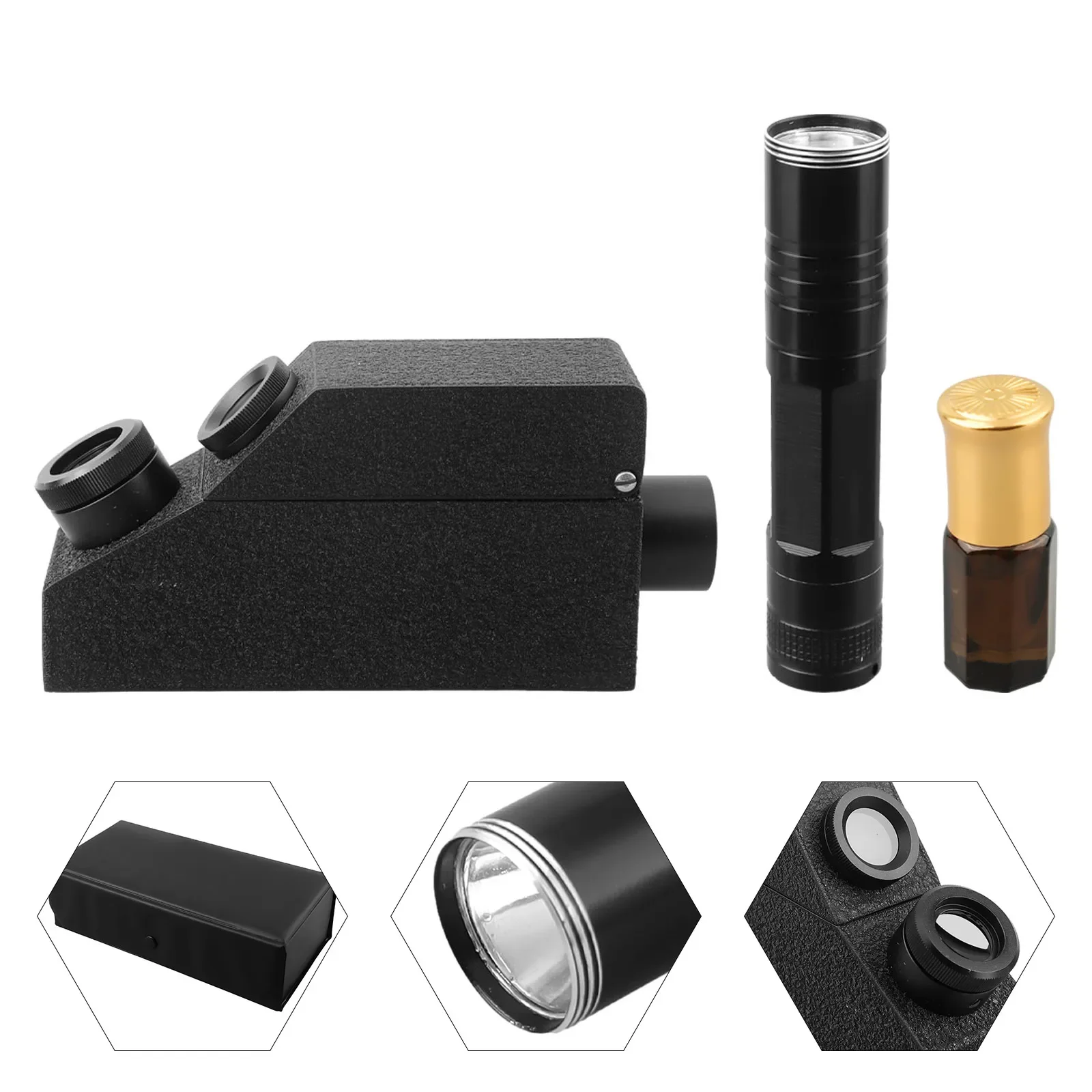 

With Flashlight Gem Refractometer 1.30~1.81Ri Black Easy To Carry High-precision Measurement Long Service Life