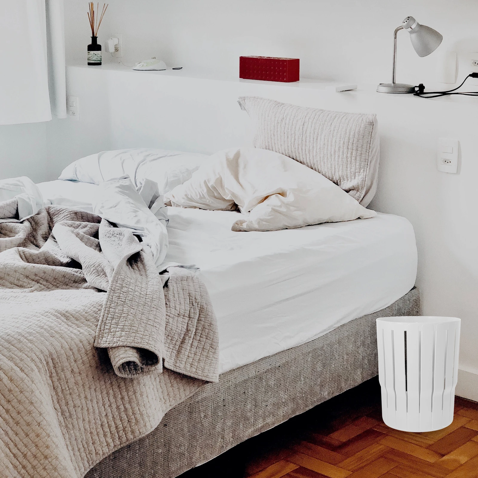 

Nordic Trash s Small Waste Basket Bedroom Bathroom Office PP Material Garbage Bin Liddless Bedroom Trash Can Sturdy