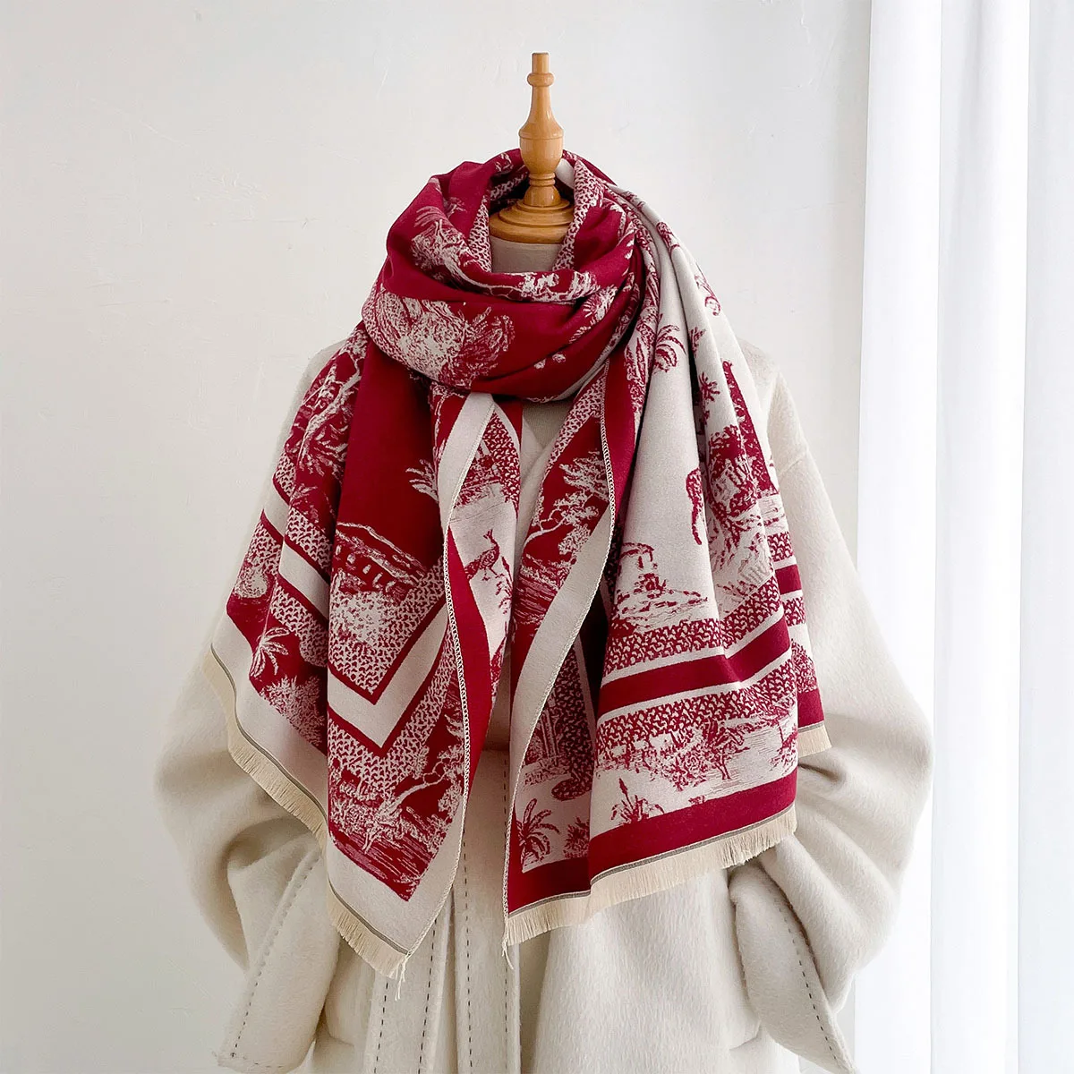 Fashion Scarf Hijab Pashmina Shawl Bandana Cashmere Wrap Sleek Handy Accessory For Celebration Outing Common Daily Outfit