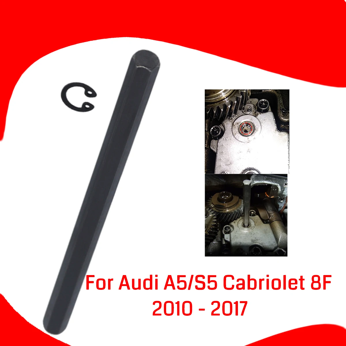 For Audi A5/S5 Cabriolet 8F 2010-2017 Oil Pump Drive Key 2.0TDI Hexagon Oil Pump Shaft Securing Ring Circlip Accessories Parts