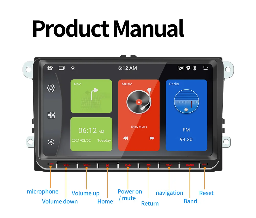 Autoradio Android 16 für Volkswagen Golf 5 6 Polo Passat B6 B7 CC Skoda Jetta Universal Multimedia Carplay Wifi GPS Navigation – Detail 26