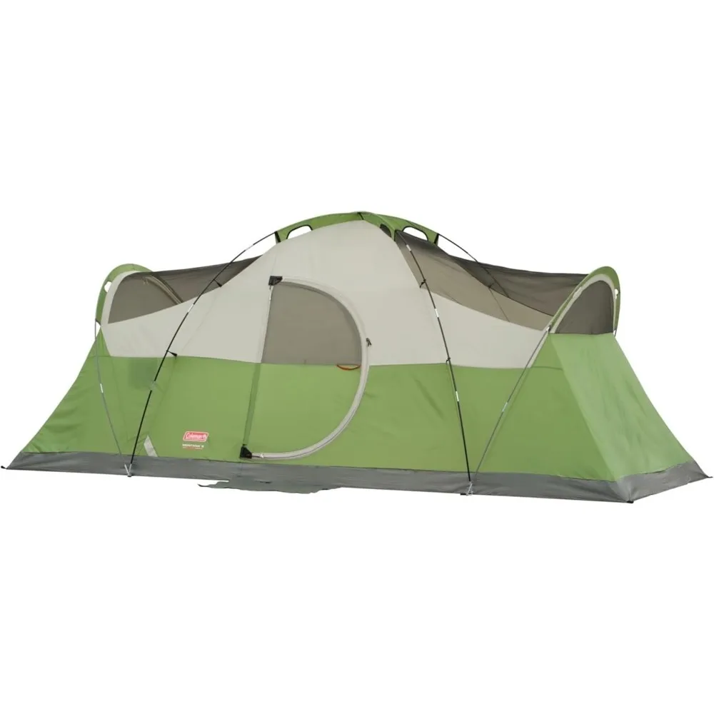 Family Tent with Waterproof Rainfly & Expandable Carry Bag, Spacious Tent Fits 3 Queen Airbeds, Sets Up in 15 Minutes