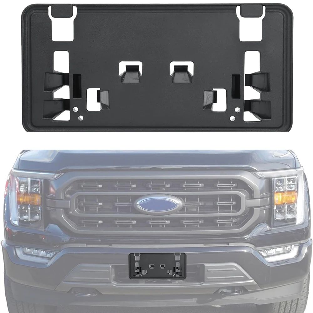 

License Plate Frame For Ford F150 2021 2022 2023 Front Bumper License Plate Bracket Holder 2.7L 3.0L 3.5L V6 ML3Z-17A385-BB