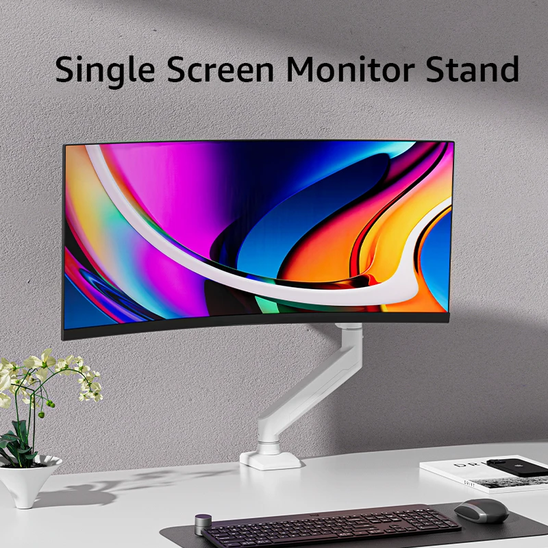Bewiser 모니터 암 데스크 마운트 데스크탑 가스 용수철, LCD LED 모니터 거치대 암, 풀 모션 디스플레이 스탠드, 17 인치-32 인치 로딩, 2-9kg