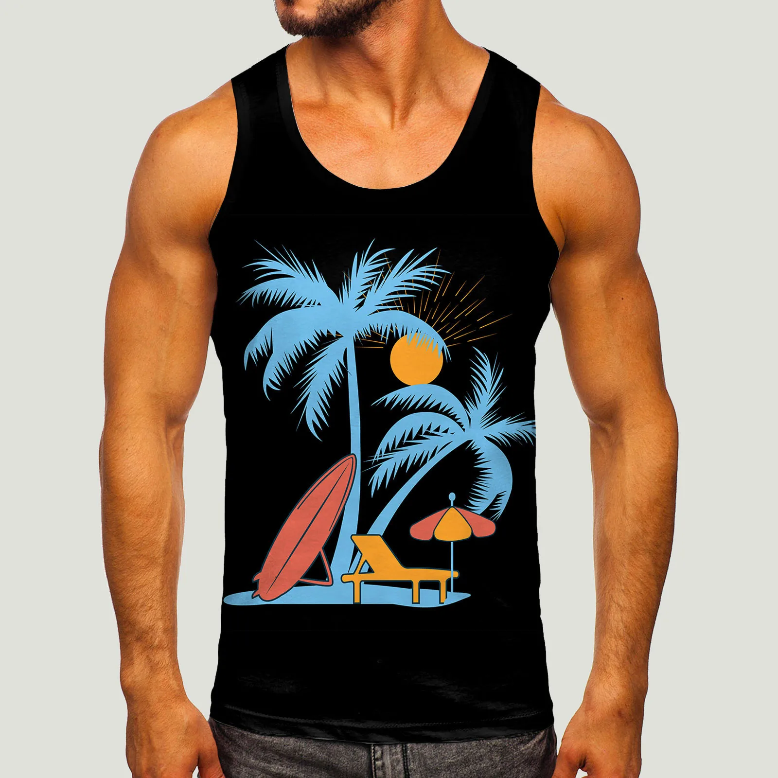 Boho Beach Tank Tops Mens Thin String Pullovers Sleveless Muscle Tees Oversize Outdoor Training Tees Bodybuilding Tshirts