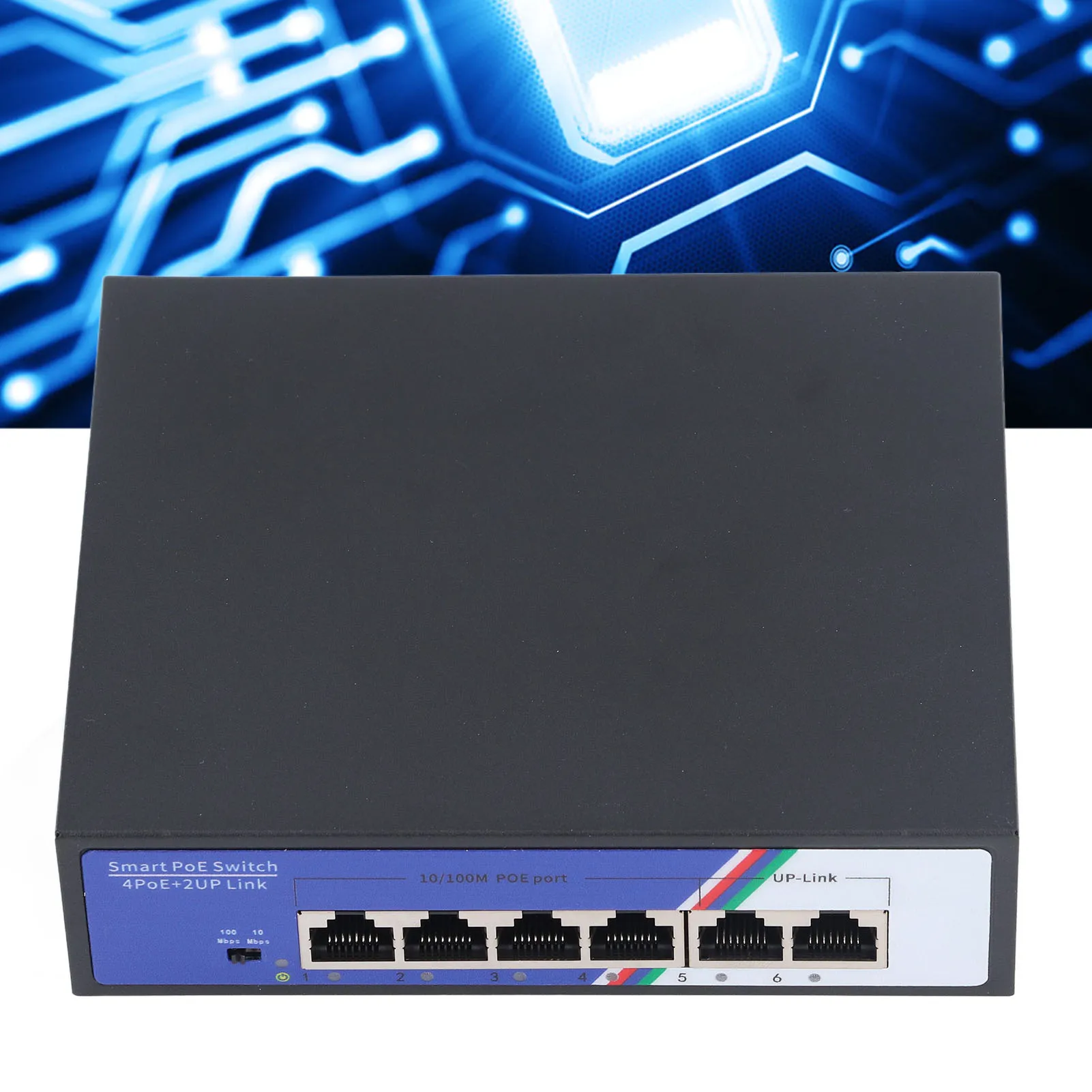 6 Port Ethernet Switch 1.2Gbps Unmanaged Plug Network Switch 1-4 Ports Compatible With 802.3af At PoE Network Switch Tools